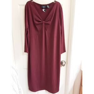New Additions Maternity Dress, Women's Size XL, Burgundy Gold Glitter, NWOT